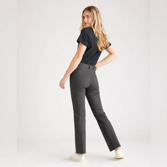 Quince Ultra-Stretch Ponte Bootcut Pants Charcoal Flare XL - Picture 3 of 11